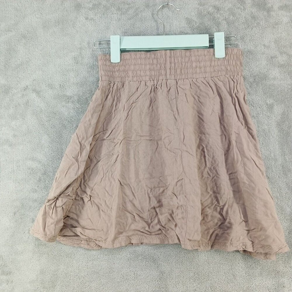 100% Rayon Short A-Line Skirt Size XS (W26) Casual Office Solid Taupe - Picture 6 of 9